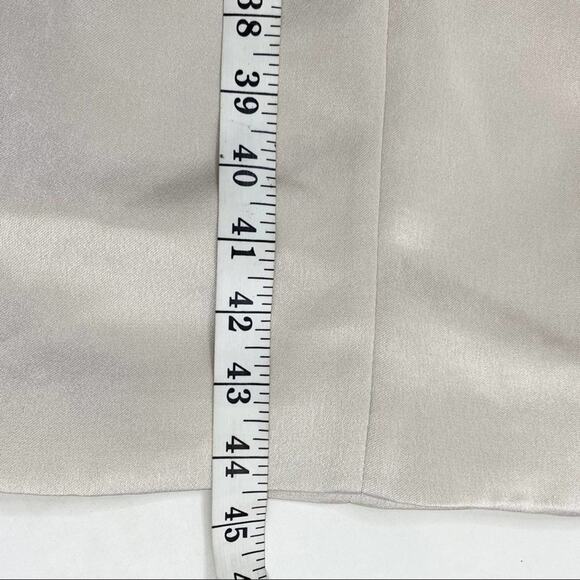 Alexis Yates Metallic M'o Exclusive Satin Slit Cocktail Dress Silver Size M - Picture 9 of 10